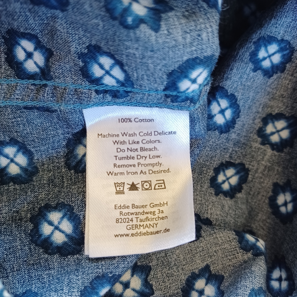 Eddie Bauer Mens Casual Button Down Shirt Classic Fit Short Sleeve Cotton Size L - Picture 4 of 9